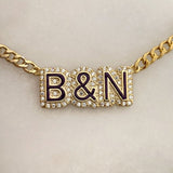 925 Silver | Custom Enamel Necklace with Curb Chain in Your Chosen Color