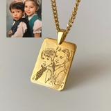 14K Gold | Unisex Custom Photo Engraved Necklace