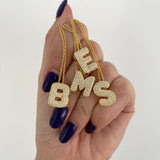 925 Silver | Bubble Letter Necklace with Stones