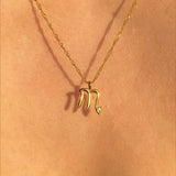 Zodiac Symbol Necklace with Stone Detailing