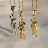 925 Silver | Unisex Hugging Couple Necklace