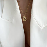 925 Silver | Snake Wrapped Moon Necklace