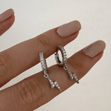 925 Silver | Lightning Bolt Earrings with Stones