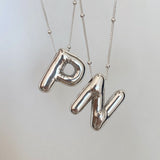 925 Silver | Balloon Letter Necklace
