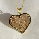 925 Silver | Custom Heart Necklace with Two Fingerprints