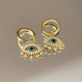 925 Silver | Blue Stone Eye Earrings