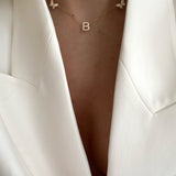 925 Silver | Butterfly Letter Necklace with Stones