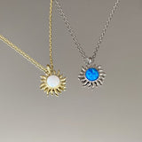 925 Silver | Opal Sun Necklace