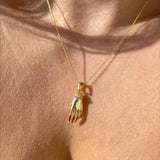 925 Silver | Natural Tourmaline Hand Necklace