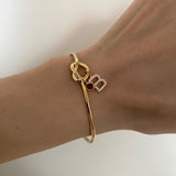 925 Silver | Colorful Stone Letter Charm Bracelet