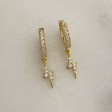 925 Silver | Lightning Bolt Earrings with Stones