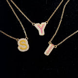 925 Silver | Custom Enamel Letter/Number Necklace in Your Chosen Color