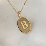 925 Silver | Oval Pendant Letter Necklace