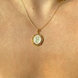 925 Silver | Mother of Pearl Letter Necklace