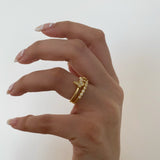 925 Silver | Double Band Stone Butterfly Ring