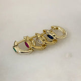 925 Silver | Colorful Almond-Shaped Cartilage-Compatible Earrings