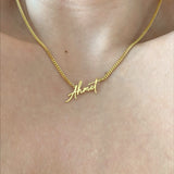 925 Silver | Custom Necklace in Special Font 5 with Curb Chain