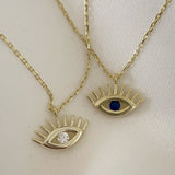 925 Silver | Colorful Stone Eye Necklace