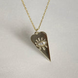 925 Silver | Triangle Pendant Necklace with Stone Detailing