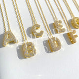 925 Silver | Bubble Letter Necklace with Stones