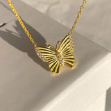 925 Silver | Butterfly Necklace with Stone Detailing