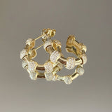 925 Silver | Hoop Earrings with Band & Stone Detailing