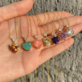 925 Silver | Diamond Crystal Heart Necklace