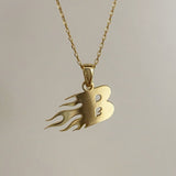 925 Silver | Custom Flame Letter/Number Necklace