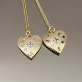 925 Silver | Colorful Stone Heart Necklace