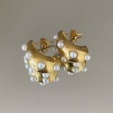 925 Silver | Vintage Hollow Pearl Earrings