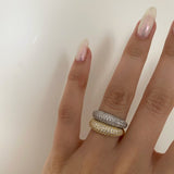 925 Silver | Domed Ring with Stones