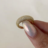 925 Silver | Domed Ring with Stones