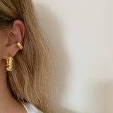 925 Silver | 2.0 Thick Hoop Earrings with Chain Detail