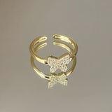 925 Silver | Minimal Butterfly Ring with Stones