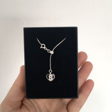 925 Silver | Adjustable Slider Chain Heart Necklace with Letter