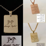 14K Gold | Unisex Custom Handwriting Engraved Necklace