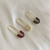 925 Silver | Stone-Embellished Needle Earrings