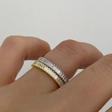 925 Silver | Thin Full Eternity Ring with Baguette Stones