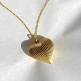 925 Silver | Vintage-Style Puffy Heart Necklace