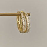 925 Silver | Thin Baguette Hoop Earrings (Available in 5 Sizes)