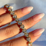 925 Silver | White Stone Heart Tennis Bracelet