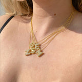 925 Silver | Bubble Letter Necklace with Stones