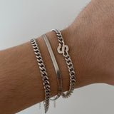 925 Silver | Custom Letter Bracelet with Curb Chain
