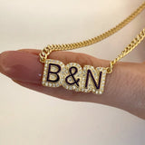 925 Silver | Custom Enamel Necklace with Curb Chain in Your Chosen Color