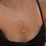 925 Silver | Adjustable Sun Pendant Snake Chain Necklace