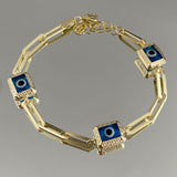 925 Silver | Evil Eye Bracelet with 3 Charms