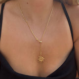 925 Silver | Adjustable Sun Pendant Snake Chain Necklace