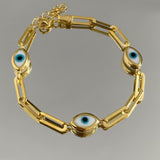 925 Silver | White Enamel Evil Eye Bracelet