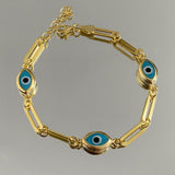 925 Silver | Blue Enamel Evil Eye Bracelet