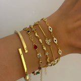 925 Silver | Navy Stone Eye Charm Bracelet